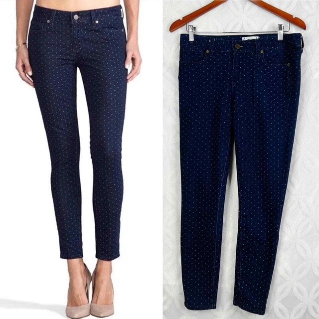 Paige Hoxton Skinny Ankle with zipper in Pin Dot
