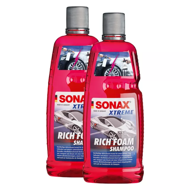 2x 1 Litro Sonax Xtreme Richfoam Schaum-Shampoo Schiuma Detergente Shampoo Auto
