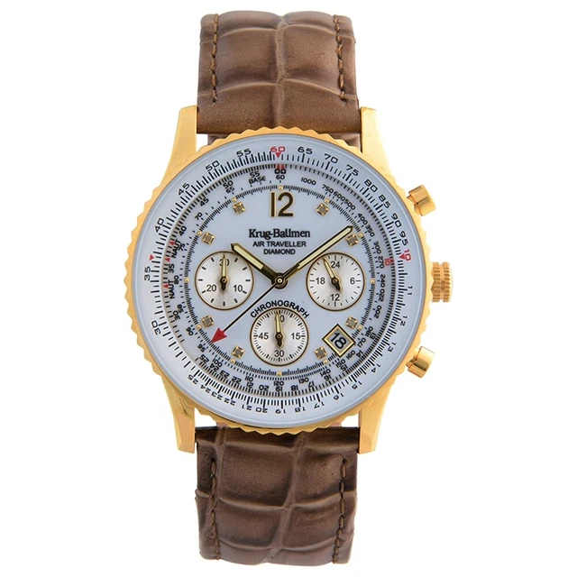 KRUG BAUMEN MENS AIR Traveller Diamond Watch RRP 339. New and Boxed. 99.99 PicClick UK
