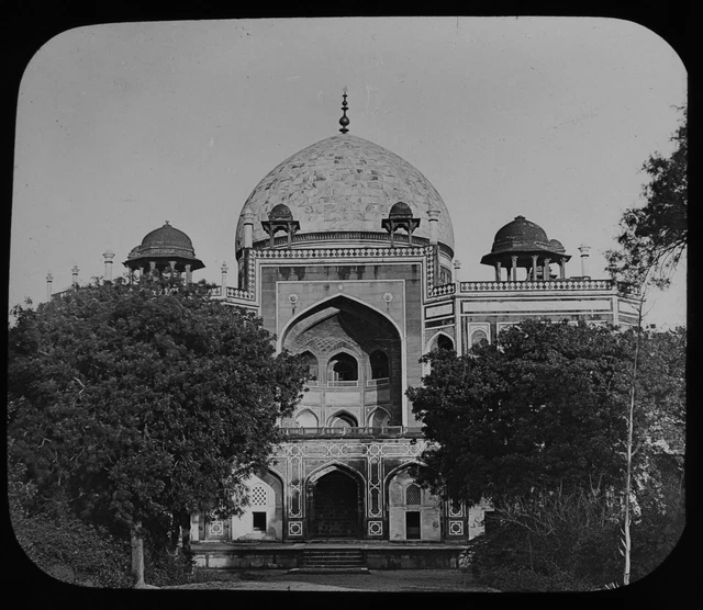 TOMB OF EMPEROR HUMAYUN DELHI INDIA C1890 PHOTOGRAPH Magic Lantern Slide
