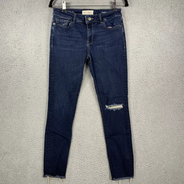 DL1961 Jeans Womens 27 Margaux Instasculpt Ankle Skinny Stretch Mid Rise Fray