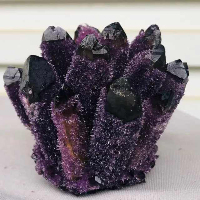 375g  New Find purple Phantom Quartz Crystal Cluster Mineral Specimen Healing