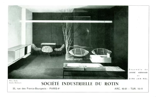 Publicité ancienne société Industrielle du rotin 1957 issue de magazine