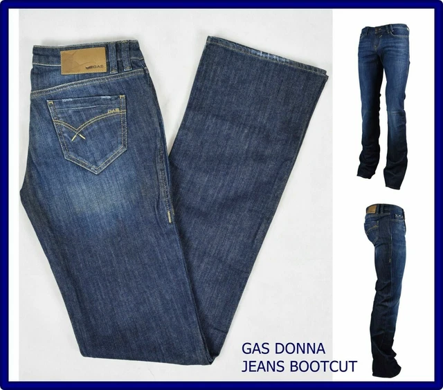 gas jeans da donna elasticizzati vita bassa a zampa pantaloni vintage bootcut 27