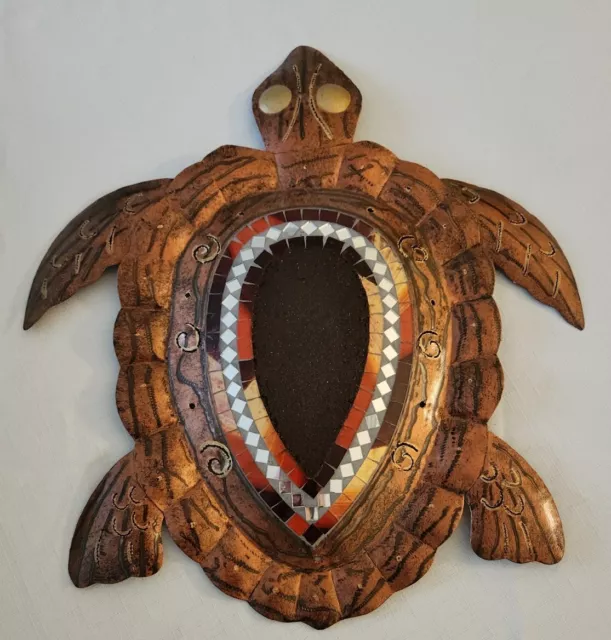 Metal Aquatic TURTLE Wall Decor 20"x 17.5" MINT & NICE!!!