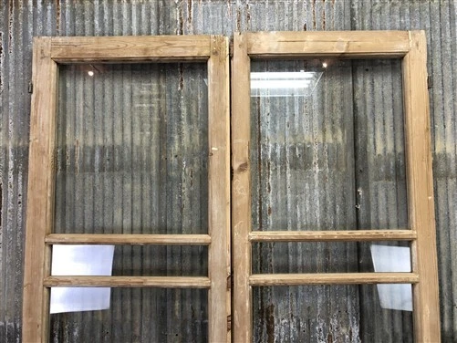 Antique French Double Doors (50x90.5) 3 Pane Glass European Doors G75 2
