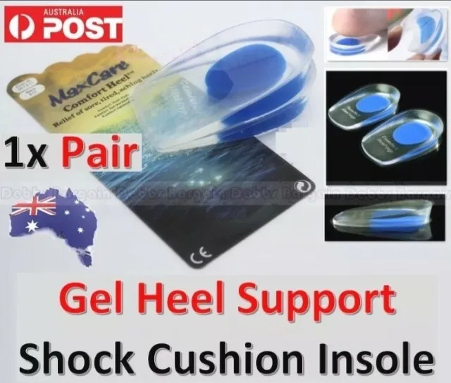 Gel Heel Support Pad Shock Cushion Orthotic Insole Inserts Heel Foot Pain Relief