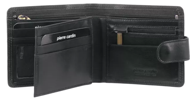Pierre Cardin Mens Wallet Soft Rustic Leather RFID Blocking Protected - Black