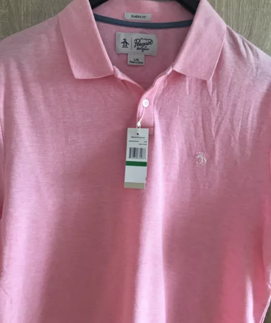 Herren Poloshirt Sport  Kragen Kurzarm Golf T-Shirt  Gr.L Rosa Neu mit Etikett