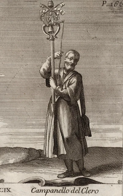 GLOCKE - Bonanni Gebetsrufer - Westerhout - Kupferstich 1716
