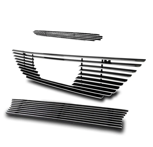99-04 Ford Mustang V6 Saleen Scoop +Upper +Bumper Billet Grille Grill Logo Open