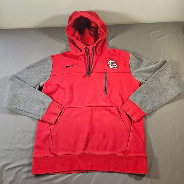 St Louis Cardinals Nike Hoodie Mens Medium Red Gray Sweatshirt Pullover