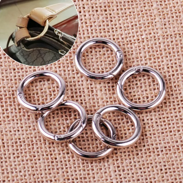 6x Rund Schnapphaken Karabiner Verbinder Schnappfeder Schnapp Haken Ring Buckle