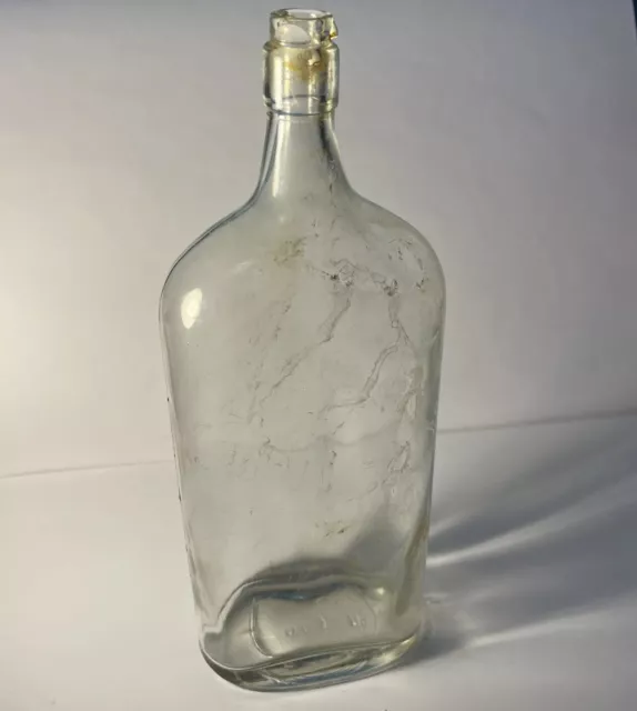 Antique Glass Whiskey Bottle Embossed #14