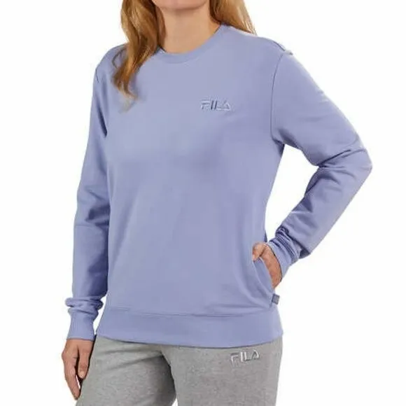 NWT FILA Women's Chest Logo Cotton Blend Active Crewneck Sweatshirt Top