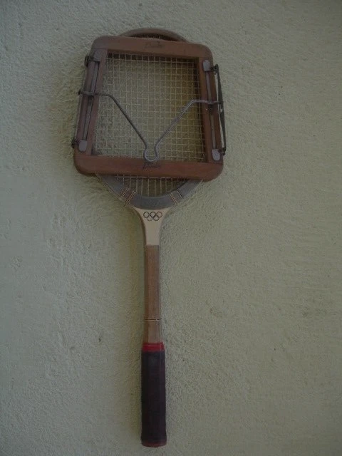 Raquette de tennis en bois classique Slazenger vintage avec presse en