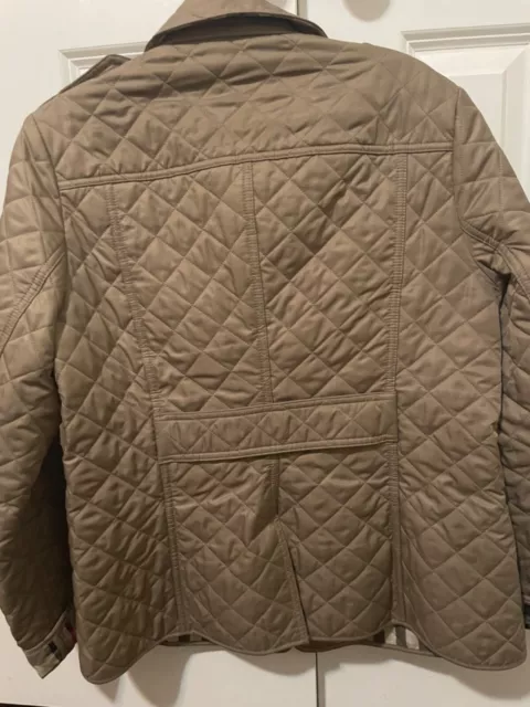 Women's BURBERRY BRIT Quilted Jacket Coat Blazer Nova Check Lined size M 3