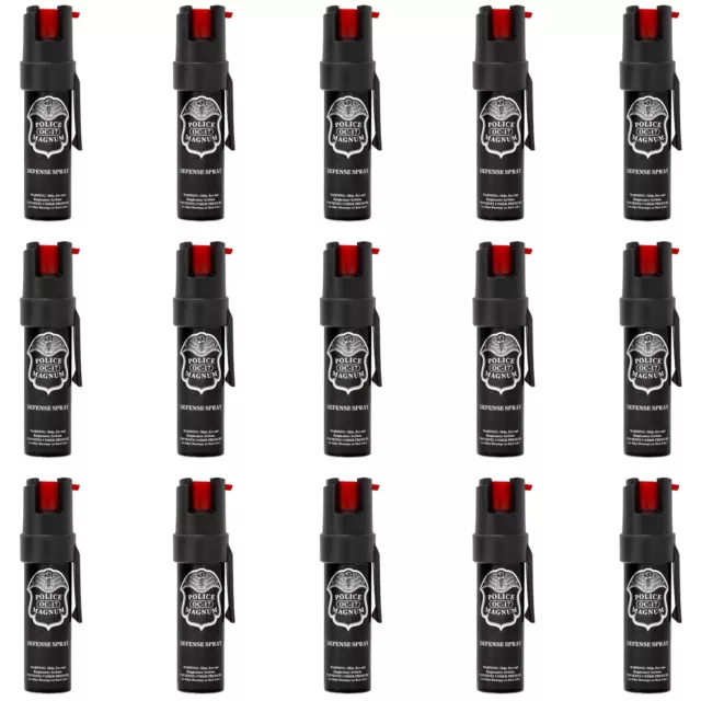 15 PACK Police Magnum pepper spray 3/4oz ounce Pocket Clip Security Protection