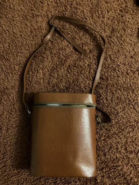 Vintage thermos flask X2 With Leather Carrying Case. Vogue.