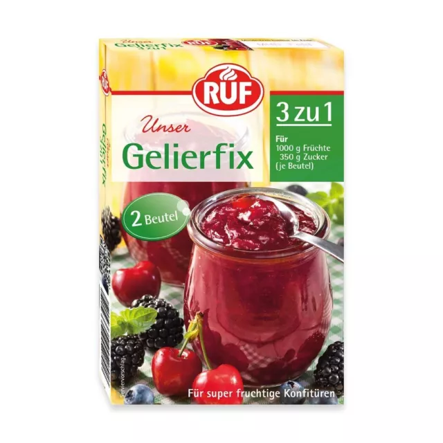 RUF ~ Gelfix Extra 3 : 1 ~ Pectin Mix for Jams ~ 2 x 25g Sachets ~ Jam , Chutney