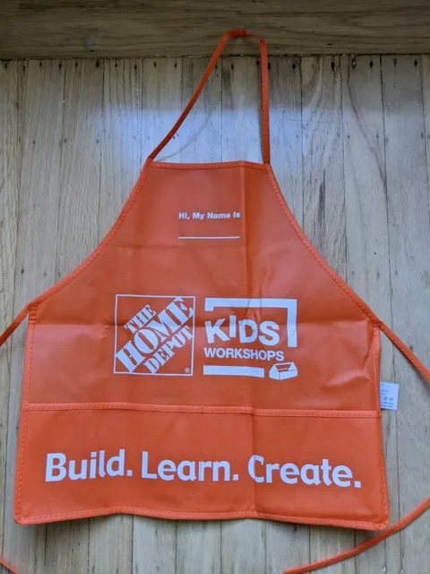 Brand New!  Genuine Home Depot Kids Workshop Orange Apron for Boys & Girls