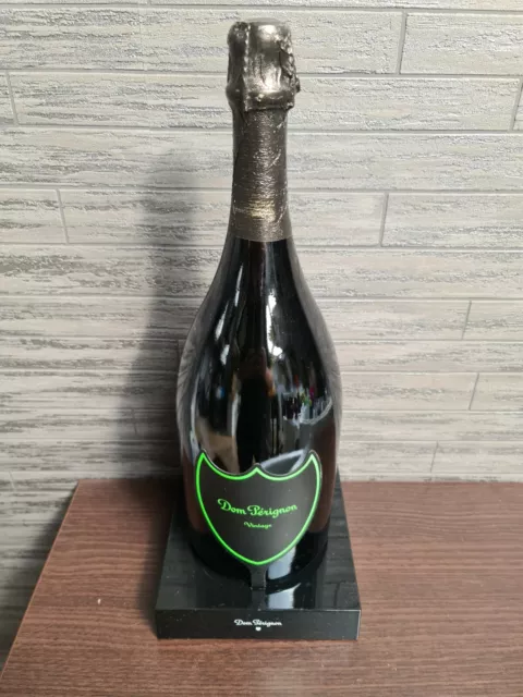 💋DOM PERIGNON CHAMPAGNE LED ILLUMINATED 75cl GREEN DISPLAY BOTTLE 💋