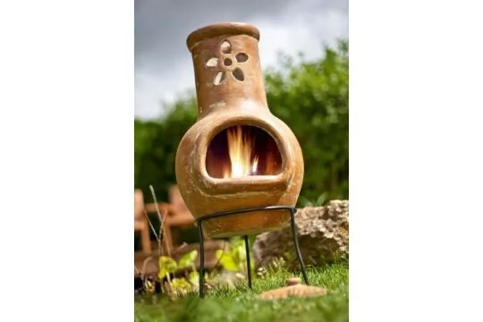 Chiminea exterior de arcilla Redfire Cancún, calentador/calentador de jardín