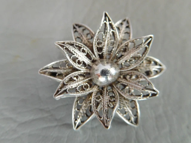 BROCHE ANCIENNE AMBRE FLEUR DE LYS