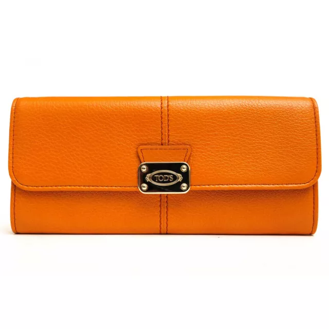 Tod'S Long Wallet Women'S Leather Genuine Orange Xawcbib04001Y6G820