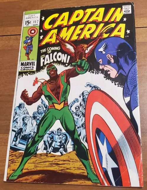 Captain America #117 (69) 1St App Falcon Red Skull Cosmic Cube Switch Bodies Cap