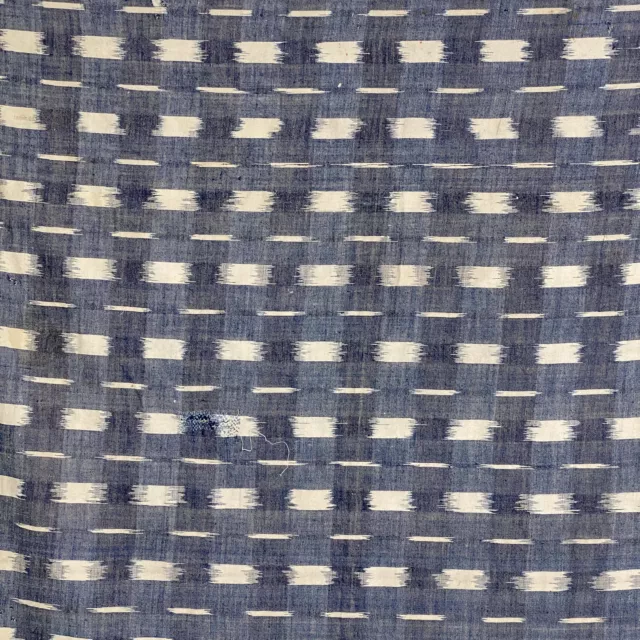 Ikat Antique French Fabric Blue Indigo Hand Woven Cotton 18th Century for Colle