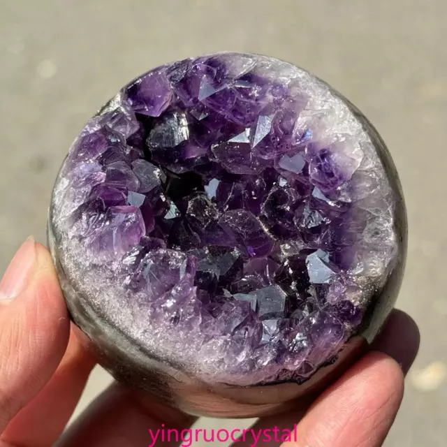 1pc Natural Uruguay Deep Purple Amethyst quartz crystal sphere healing 65mm