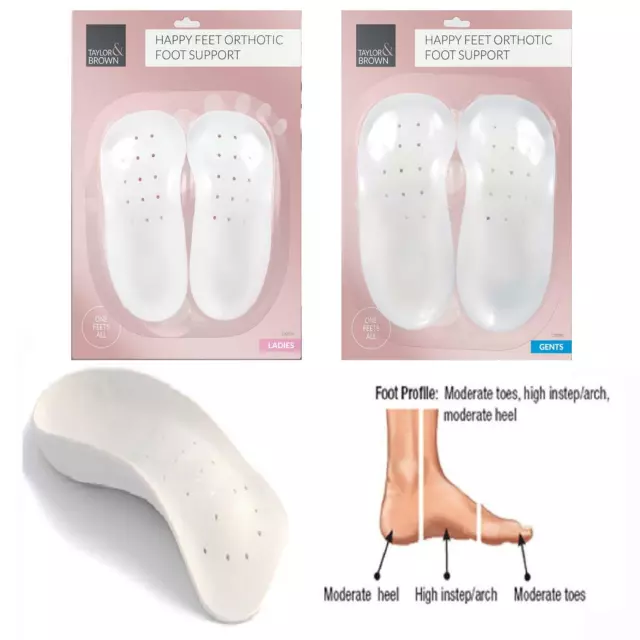 Orthotic Foot Support Insole For Men / Woman- Flat Feet Heels Arches Pain Relief