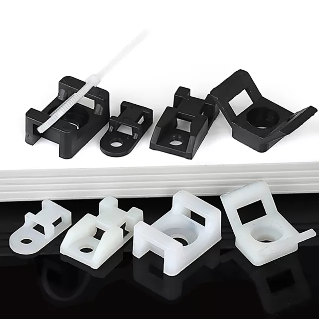 Cable Tie Mount Base Saddle Type Wire Holder Screw Bundle Holder Black or White
