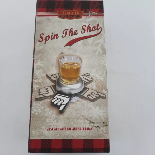 Spin The Shot Drinking Game  Shot Glass Barware Party Compact American Vintage