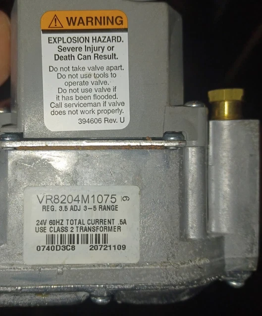 HONEYWELL FURNACE ELCTRNC Ignition Gas Valve VR8204M1075 VR8204M 1075