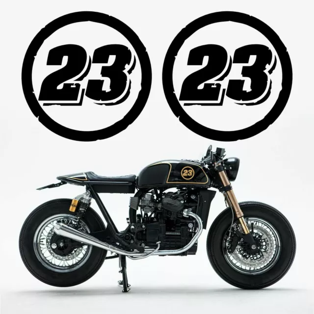 6 NUMEROS ADHESIVOS pegatinas en vinilo moto cafe racer stickers color  negro EUR 15,00 - PicClick FR