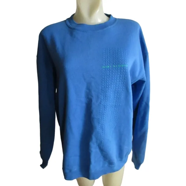 Vintage 1990's Women's XL Sweatshirt Girl Scouts Made in USA Blue