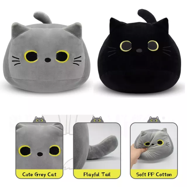 Kids Cat Plush Pillow Cushion Cartoon Stuffed Plushie Doll Soft Toy Xmas Gifts