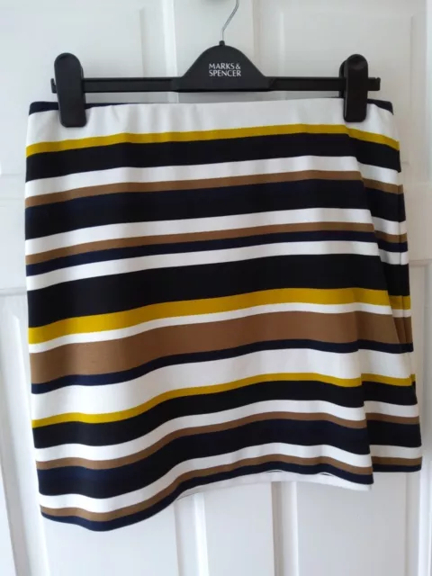 Marks and Spencer Womens Multicoloured Striped Skirt Size 12 - 14 UK.