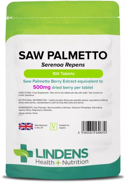 Saw Palmetto 500 mg (100 comprimés) [Lindens 0670]