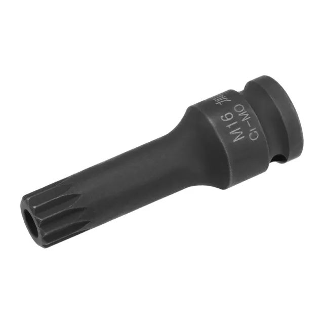 1/2 Pouce Embout M16 Douille à Impact Cr-Mo Acier 78mm Longueur avec Trou