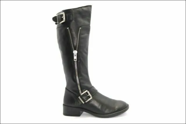 VANESSA Bottes Cuir Noir Taille 37 made in Italie TBE