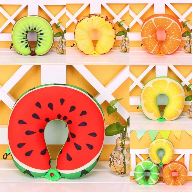 Fruit U-Shape Pillow Travel Memory Soft Pillow  Adults Kids Gift
