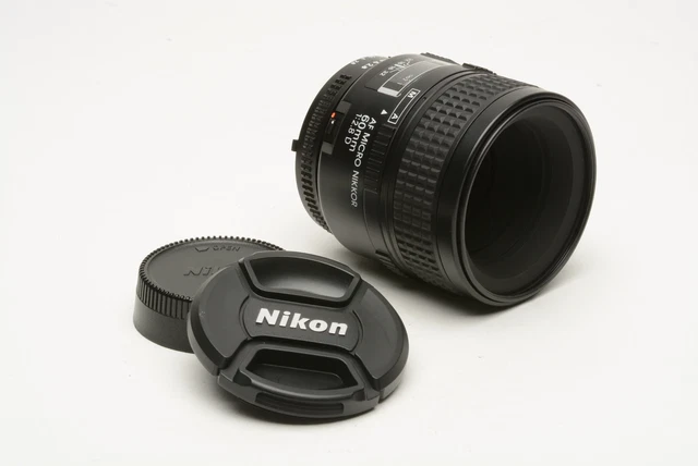 Nikon AF 60mm f2.8D Micro Nikkor lens, caps, very sharp!