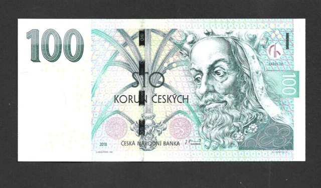 100 KORUN UNC  BANKNOTE  FROM CZECH REPUBLIC 2018  PICK-18g