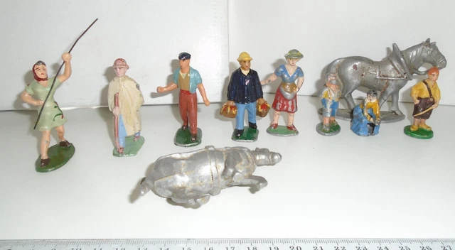 Lot Figurines Ferme Vintage – Canards, Oies, Mare (CBG, Britains, Quiralu) – Bon état