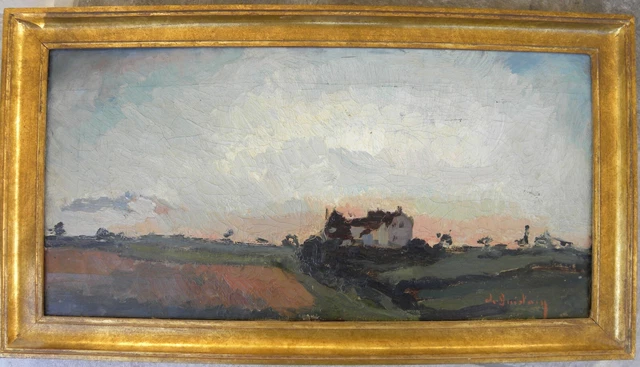 Jean-Marie GUISLAIN (New York Nebrasxa Louvain Belgium 1882) Paesaggio cm 28x56