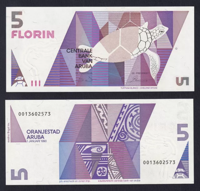 Aruba 5 Florin 1990 P 6 Fds / UNC A-03