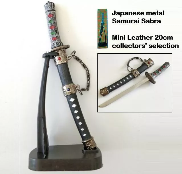 Mini Japanese Samurai Katana Sabre Sword Mini Leather Replica Model Sword 20cm